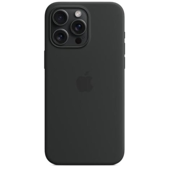 Apple Silicone Case with MagSafe for iPhone 15 Pro Max - Black-NIB